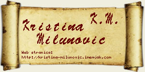 Kristina Milunović vizit kartica